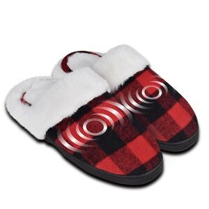 Health Touch Massager Plaid Slippers Comfort Plush, Foot Massager